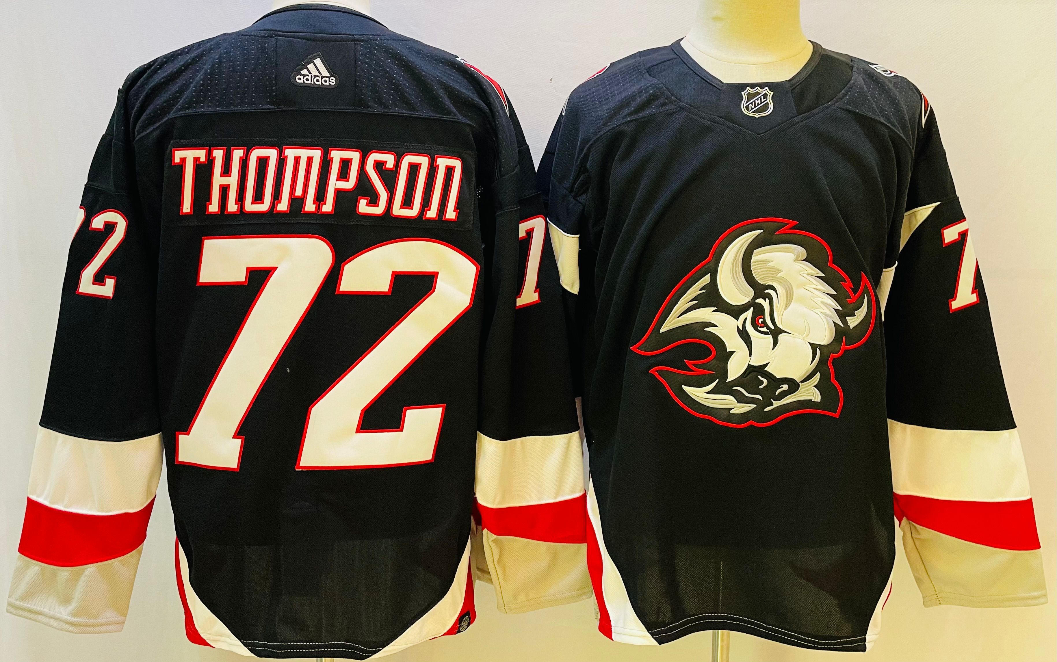 Men Buffalo Sabres #72 Thompson Black Throwback 2022 Adidas NHL Jersey->more nhl jerseys->NHL Jersey